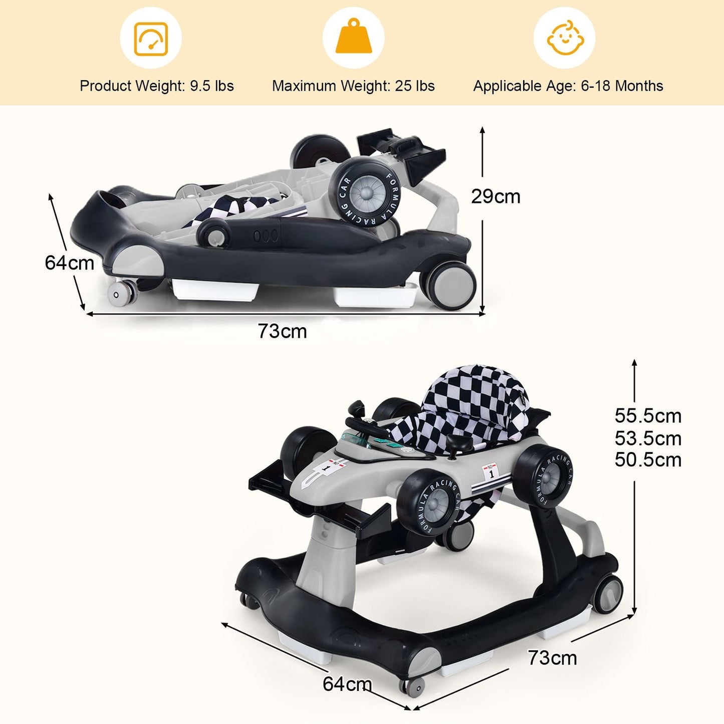 Versatile 4-In-1 Baby Push Walker