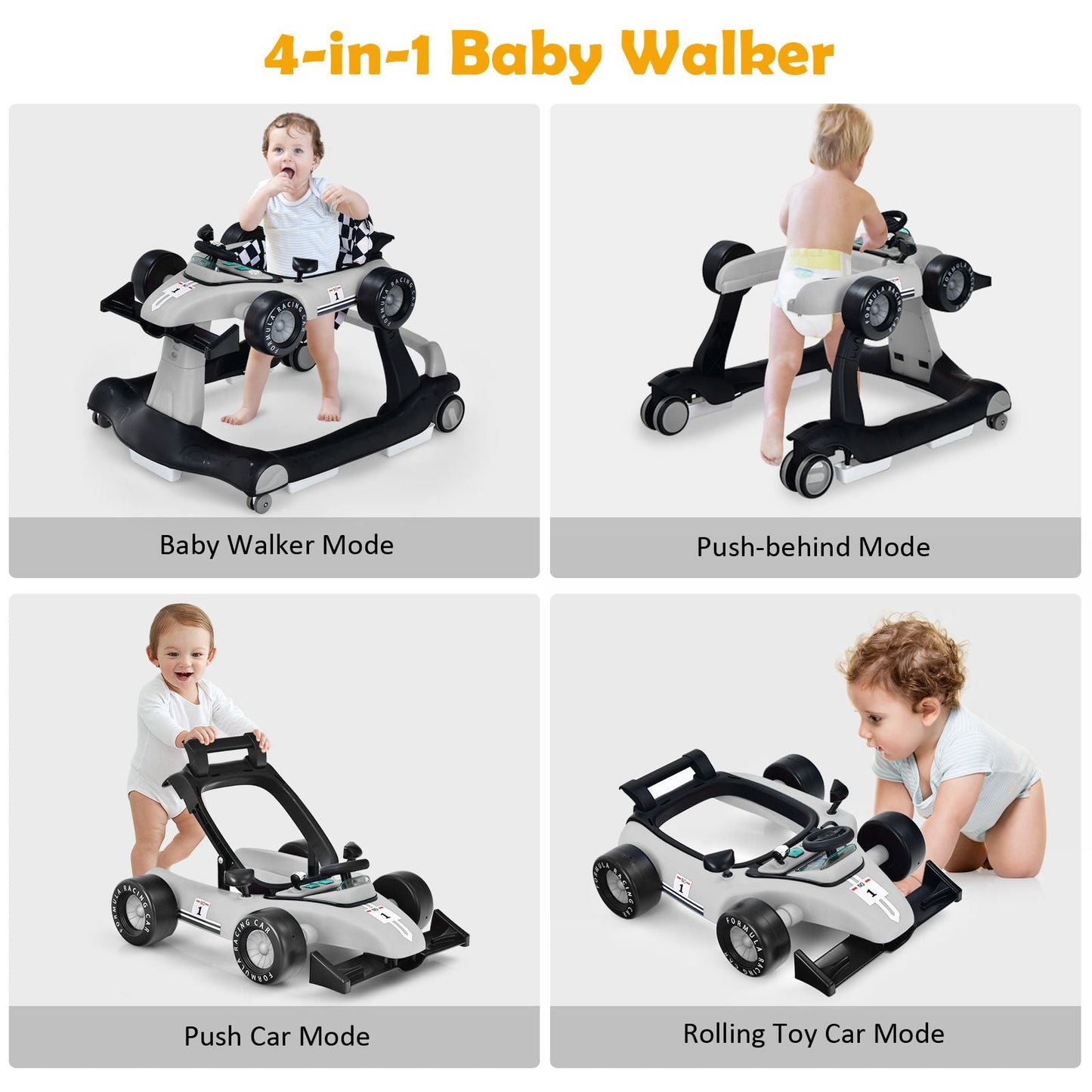 Versatile 4-In-1 Baby Push Walker