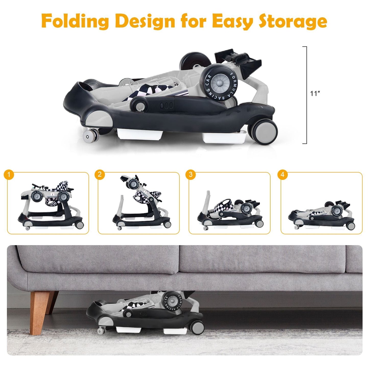 Versatile 4-In-1 Baby Push Walker