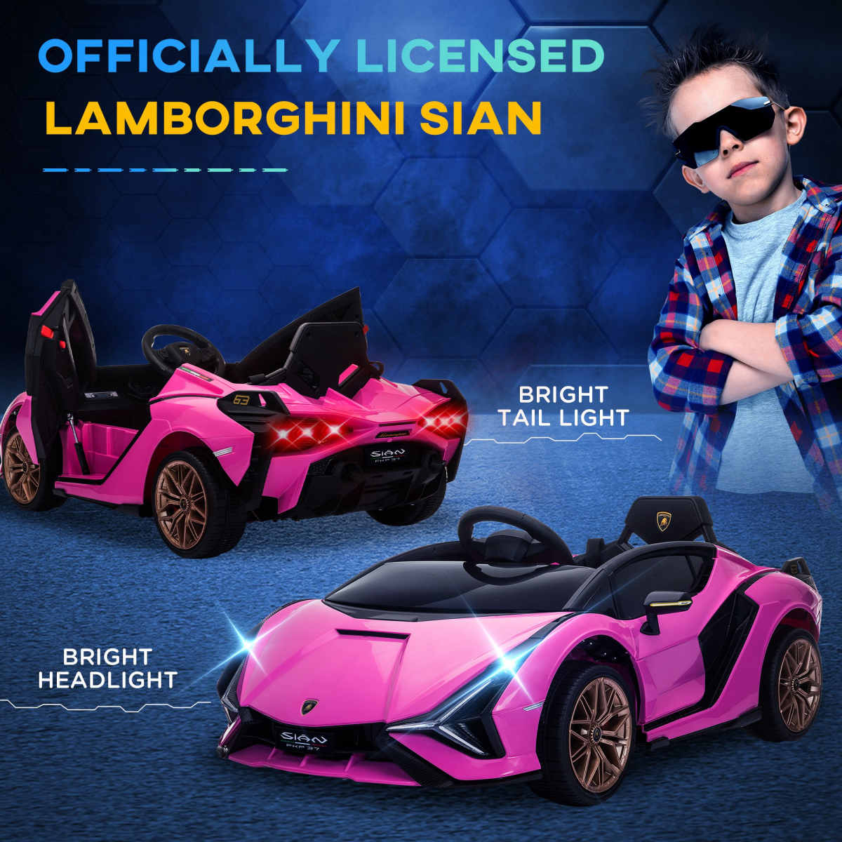 Lamborghini SIAN 12V Kids Electric Ride-On Car w/ Remote Control