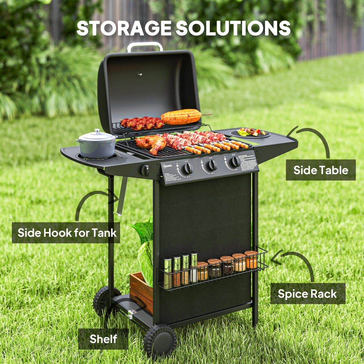 4-Burner Portable Gas BBQ Grill