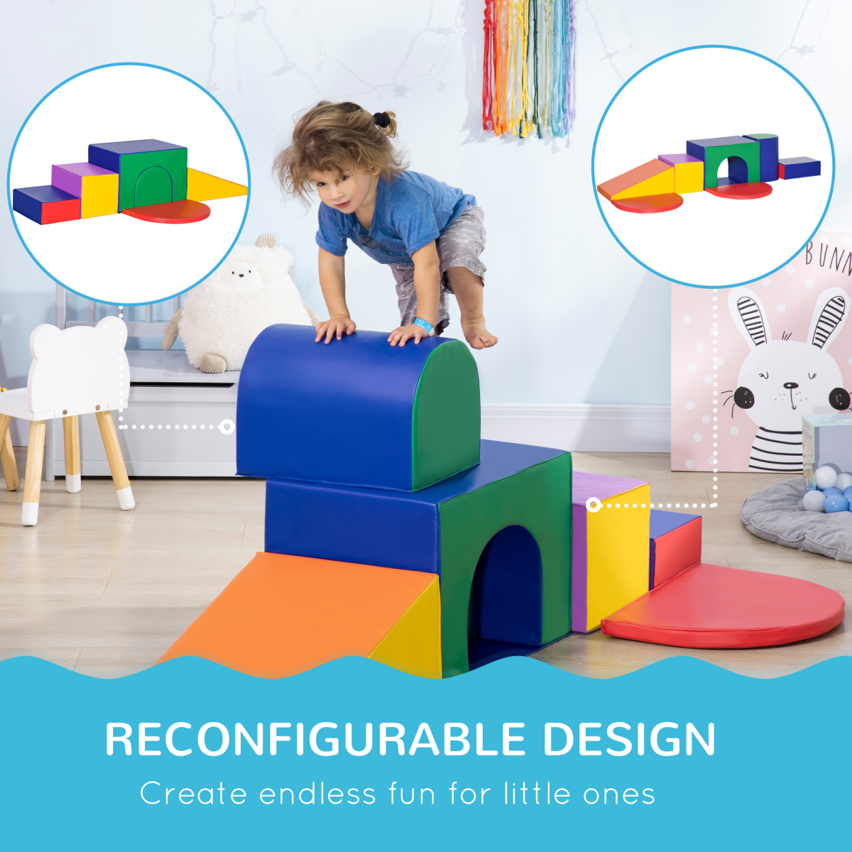 Colorful 7-Piece Foam Soft Play Se