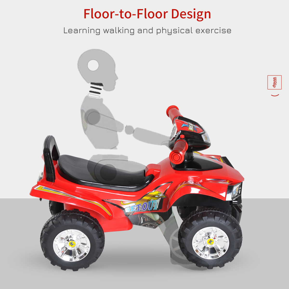Adventure Awaits Kids Ride On Quad with LED Lights