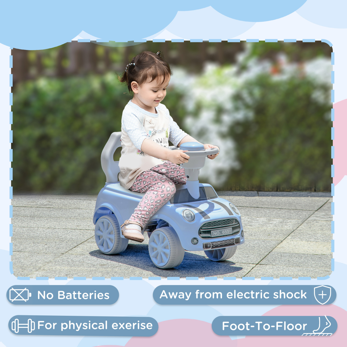 AIYAPLAY Kids Ride-On Car with Air Horn