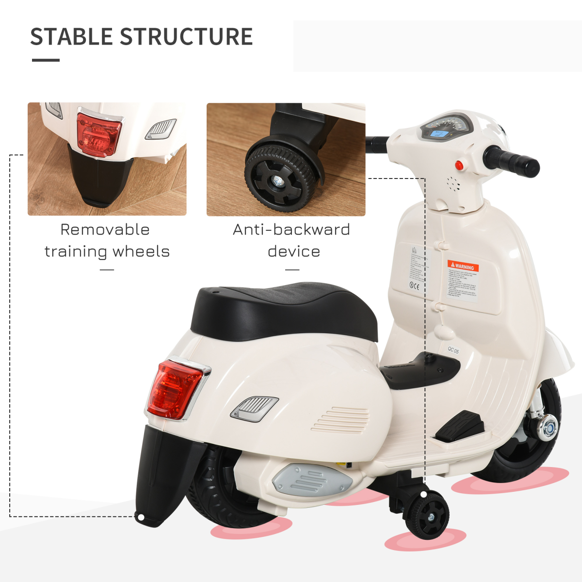 Vespa Kids Ride-On Motorcycle - 6V Electric Toy