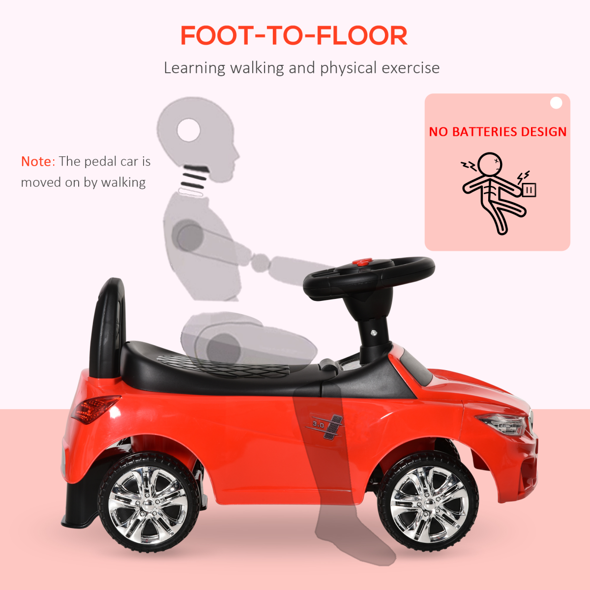 Little Racer Red Foot-to-Floor Car for Toddlers