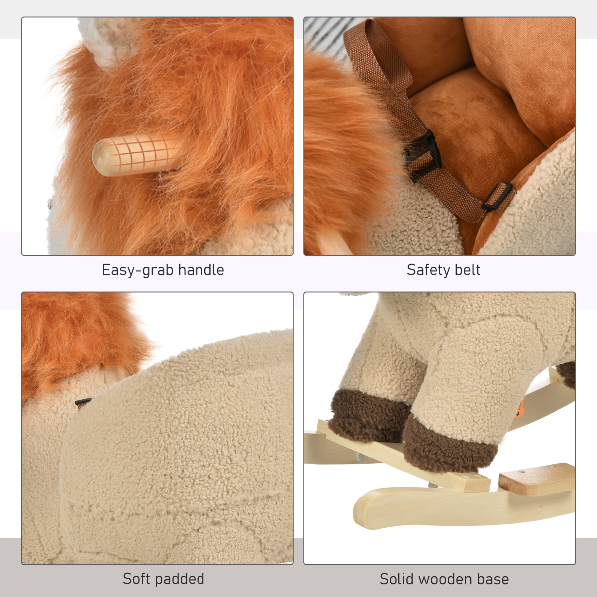 Roaring Fun: Plush Lion Rocker with Sound