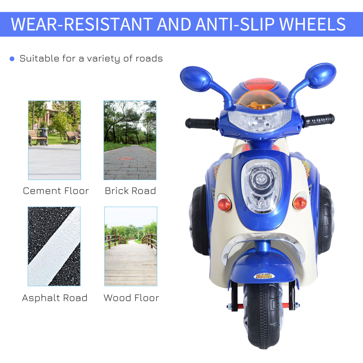 3-Wheel Electric Kids Motorcycle Ride-On