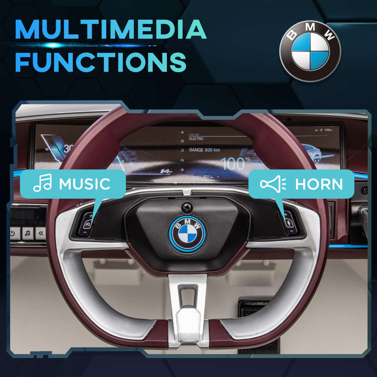 BMW i4 12V Kids Electric Ride-On Car - White | Fun & Safe for Ages 3-6!
