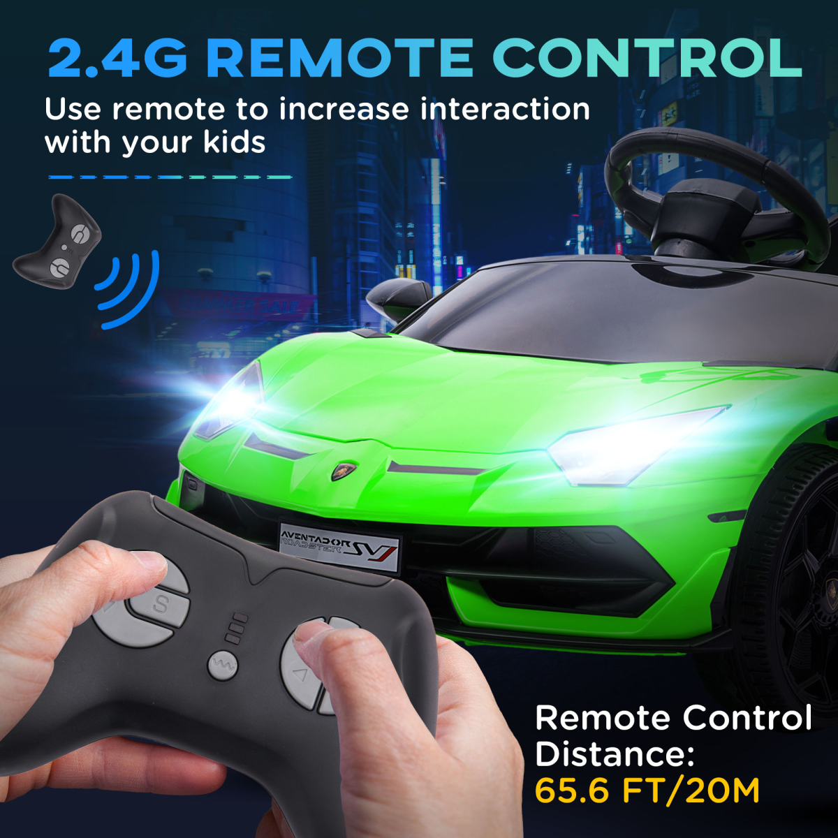 Lamborghini Aventador 12V Kids Electric Ride-On Car - Green, Fun & Stylish!