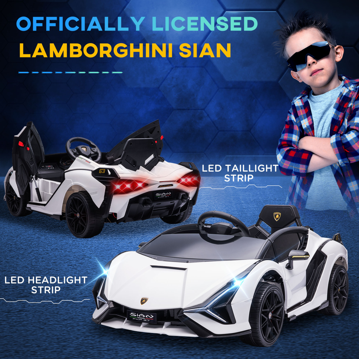 Lamborghini SIAN 12V Kids Electric Ride On Car Toy w/ Remote Control