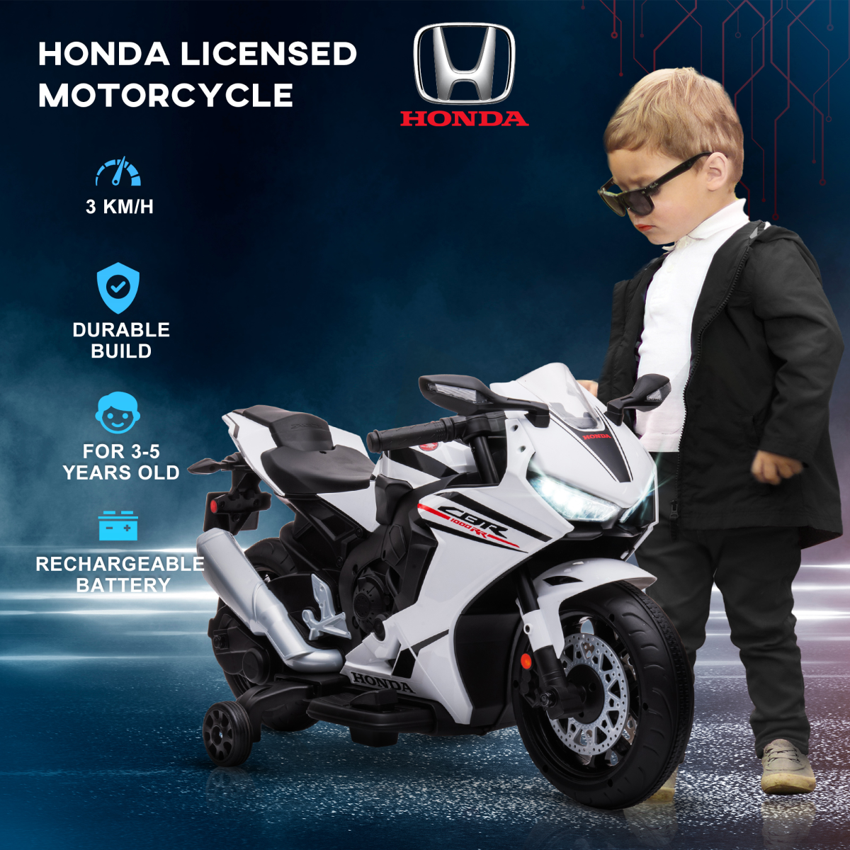 Honda Licensed 6V Kids Electric Motorbike Ride On Car for 3-5 Years