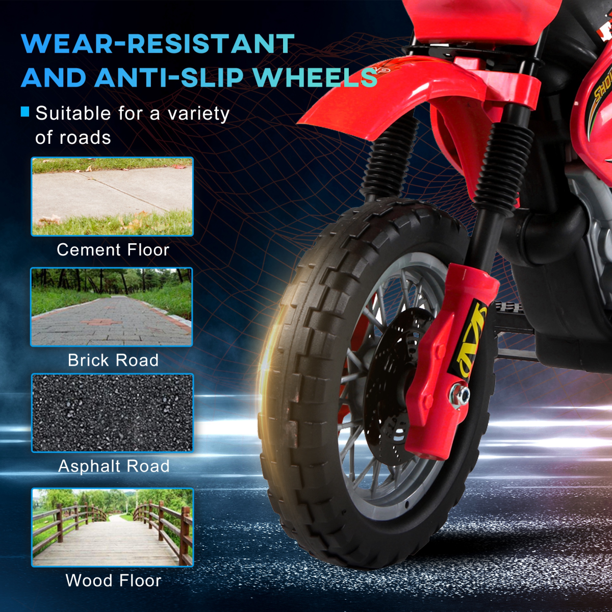 6V Kids Electric Motorbike Motorcycle Ride On for 3-6 Years Red