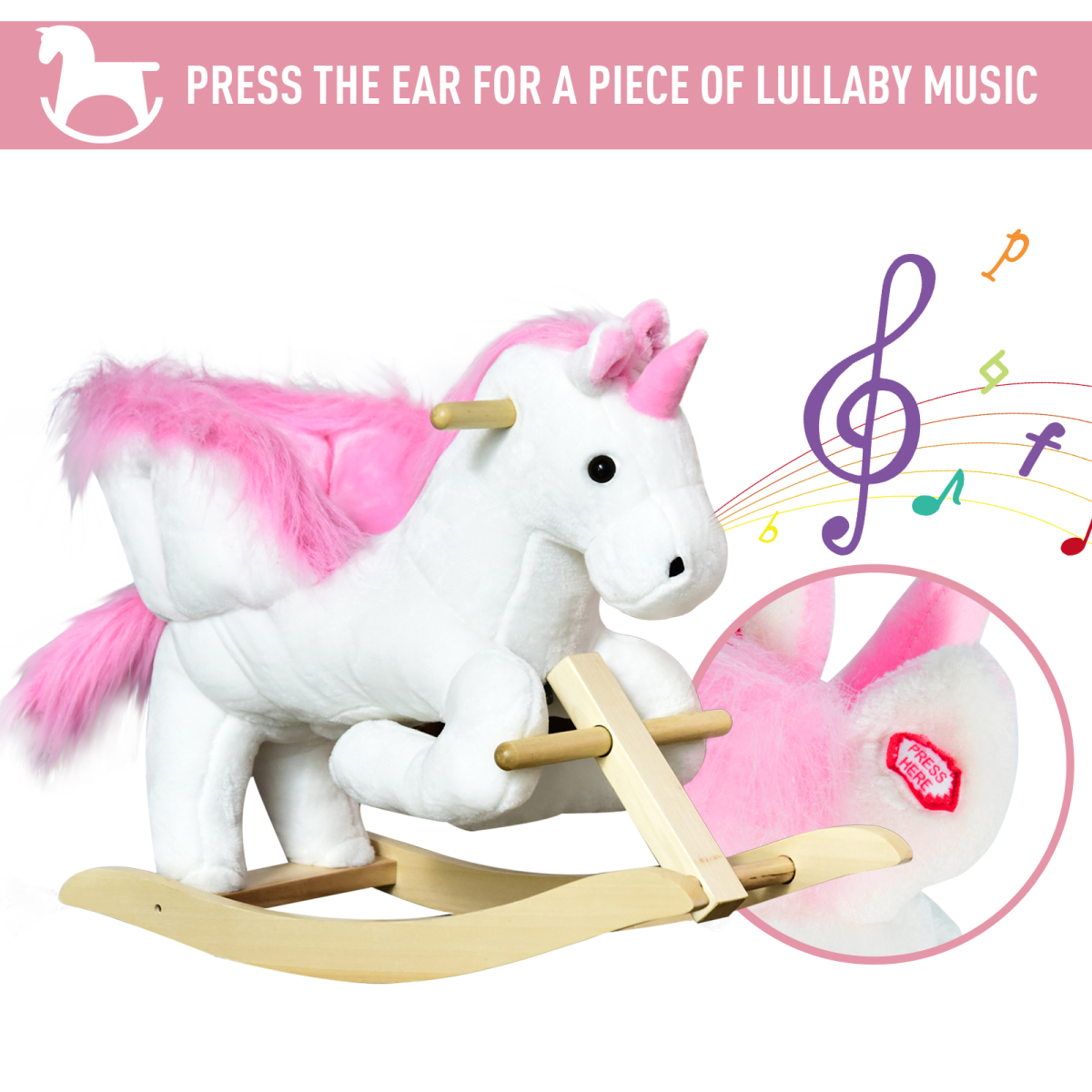 Enchanting Plush Unicorn Rocking Horse - Ride On