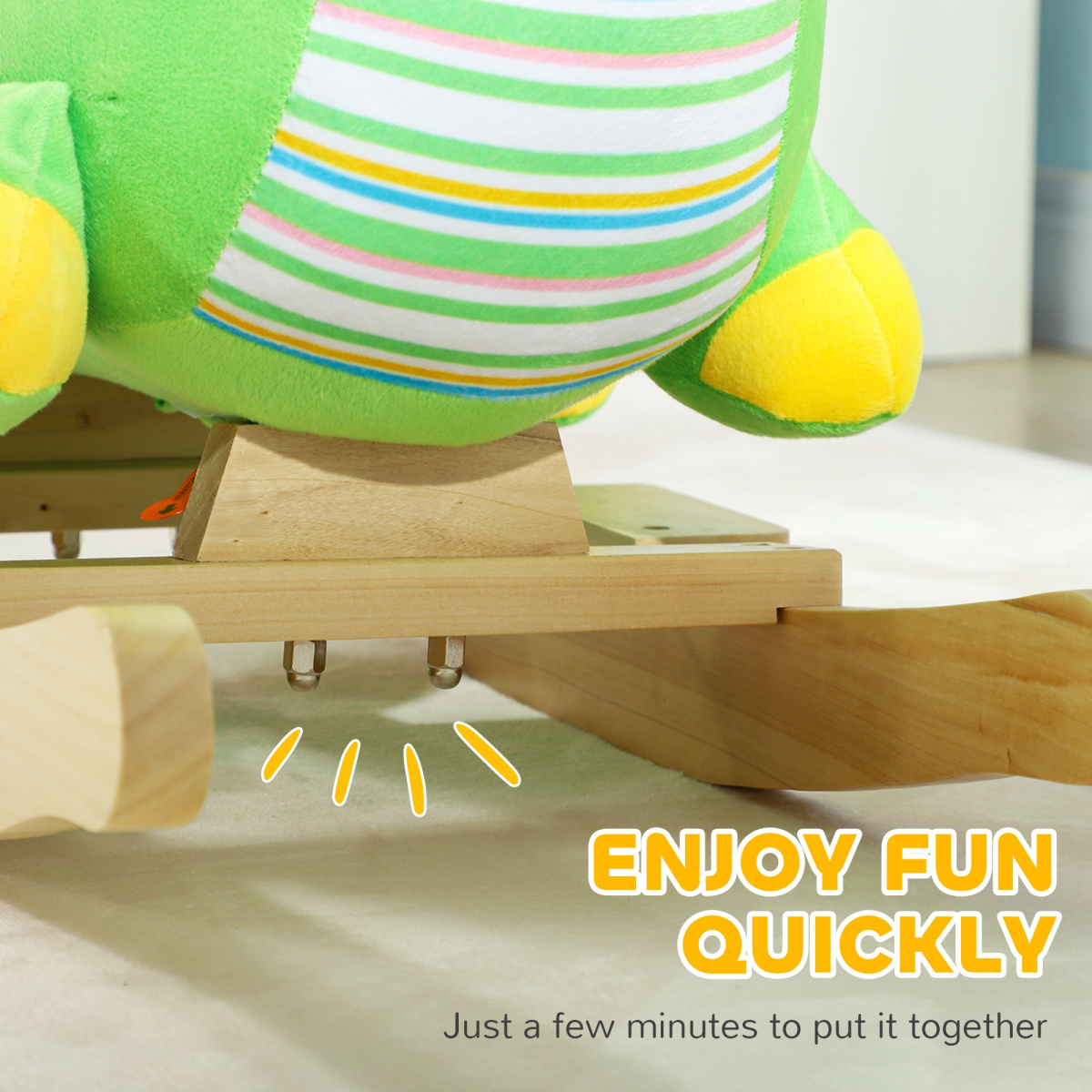 Dino Delight: AIYAPLAY Plush Rocking Horse with Sounds