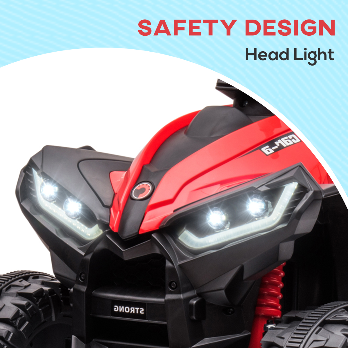 12V Electric Quad Bikes for Kids Ride On Car ATV Toy for 3-5 Years Red