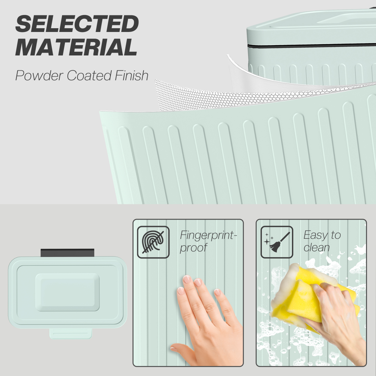40L Dual Compartment Pedal Bin - Soft-Close, Stylish Green design