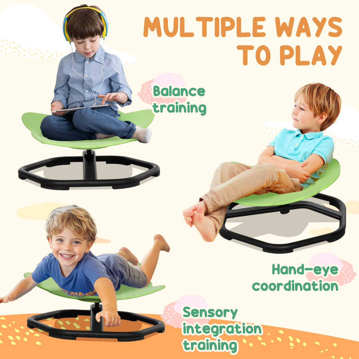 AIYAPLAY Sensory Spinning Chair for Kids