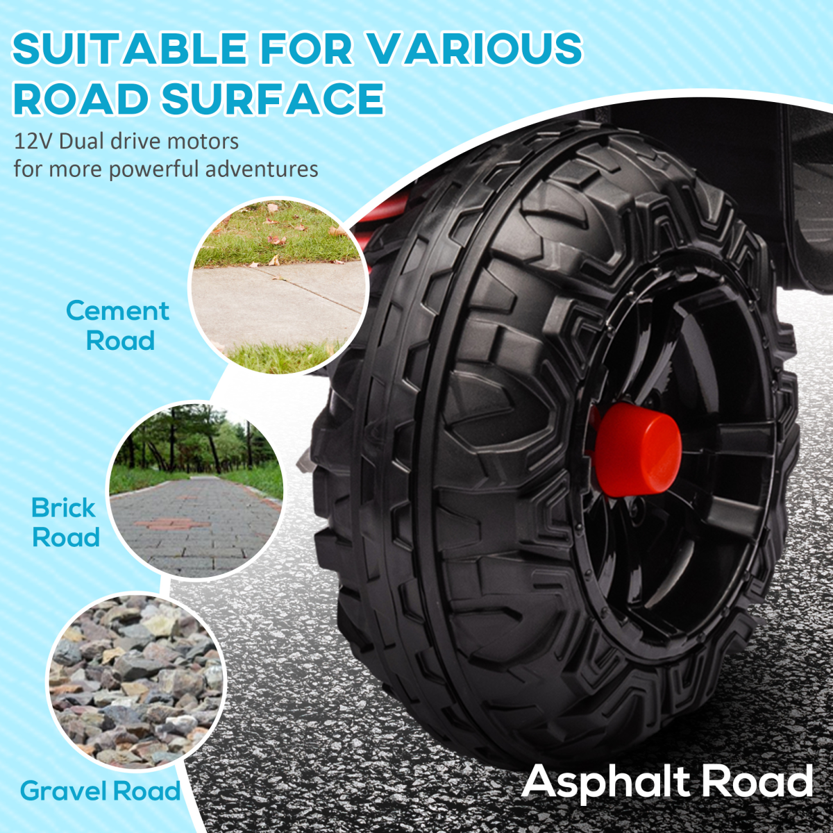 AIYAPLAY 12V Kids Electric Quad Bike