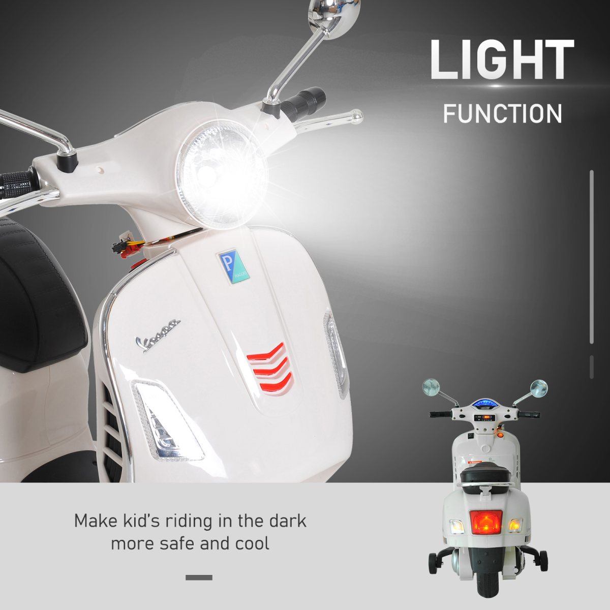 Vespa Kids Ride-On Motorcycle 6V for Ages 3+