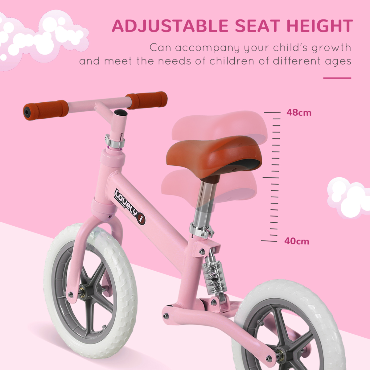 Colorful Kid Balance Bike Adjustable No-Pedal Bicycle for Ages 2-5