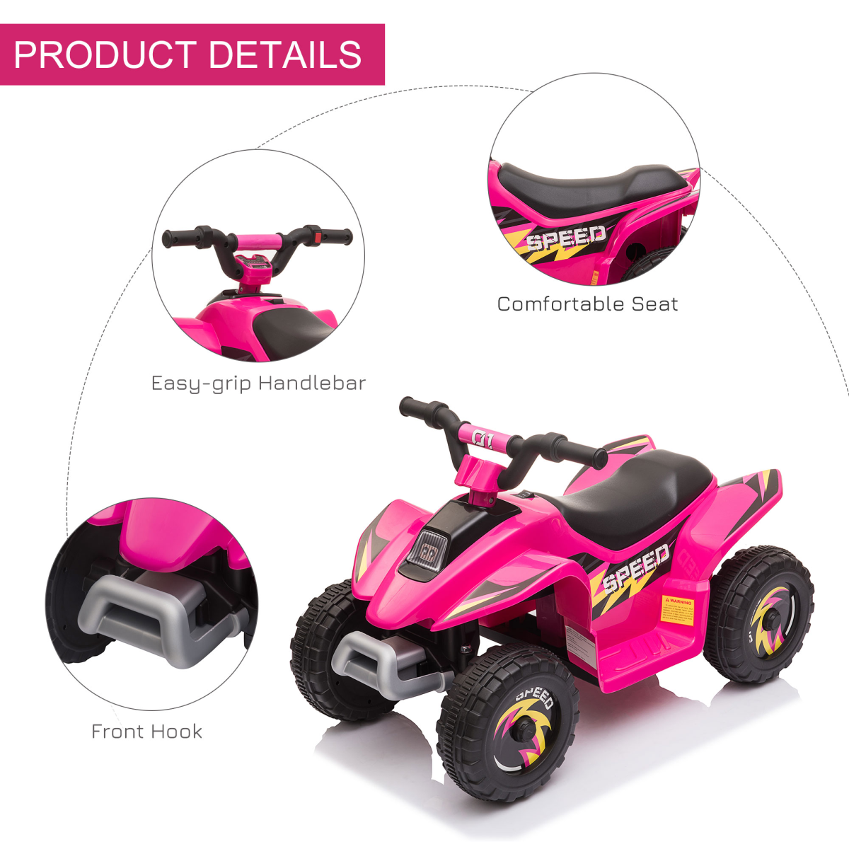 Adventure Awaits: 6V Kids Electric Ride-On Car for Toddlers - Pink Fun!
