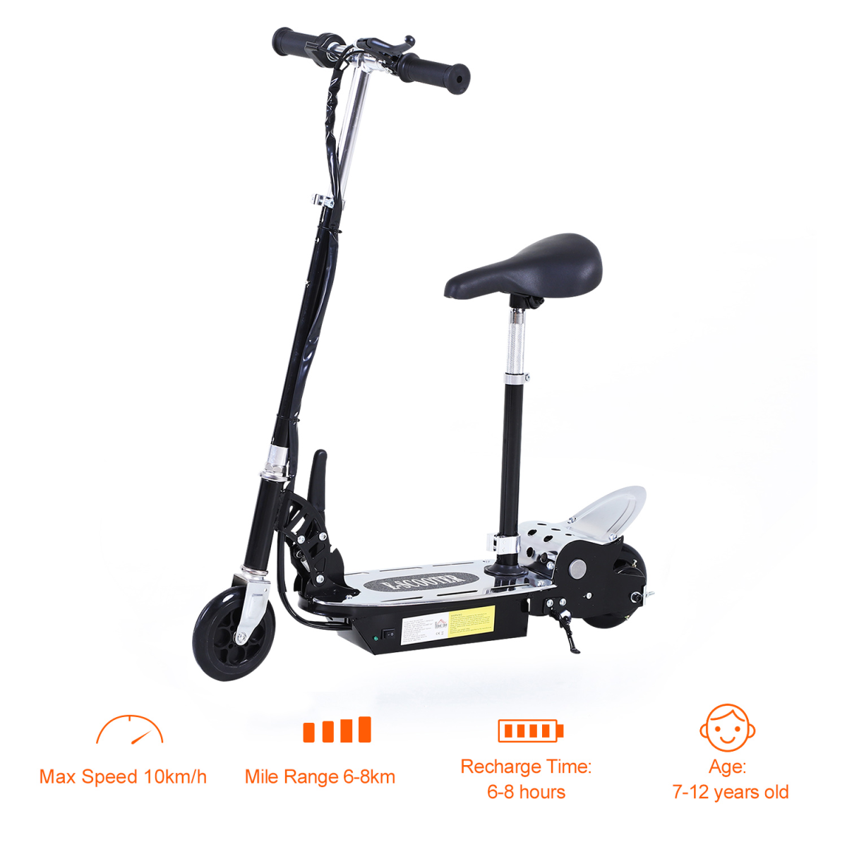 Kids Foldable Electric Scooter with 120W Battery, Brake & Kickstand