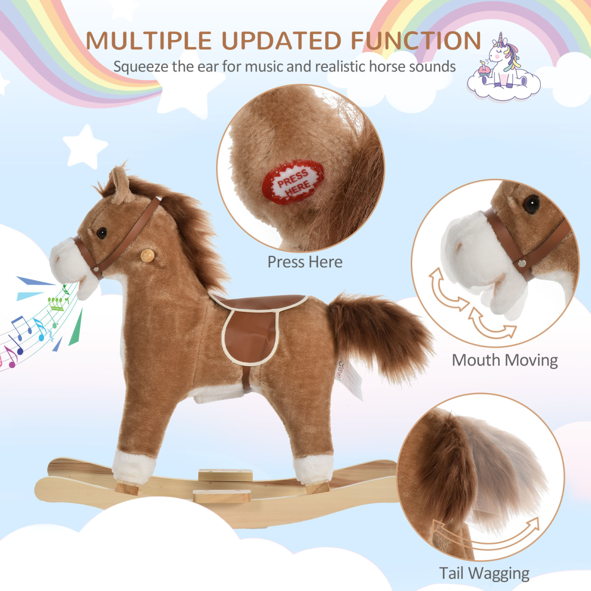 Deluxe Interactive Plush Rocking Horse Ages 18-36 Months