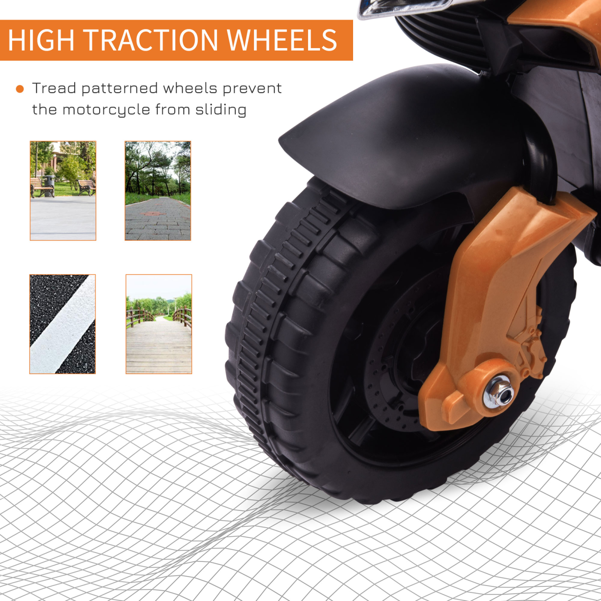 Thrilling Orange 6V Electric Motorcycle Ride-On for Toddlers