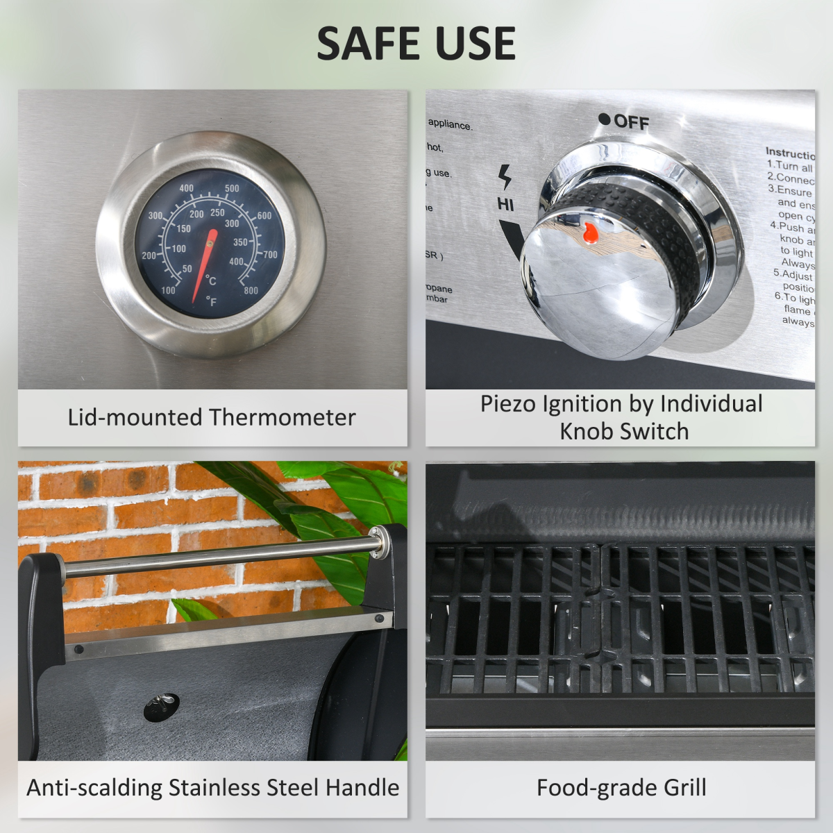 Deluxe 3+1 Burner Gas BBQ Grill