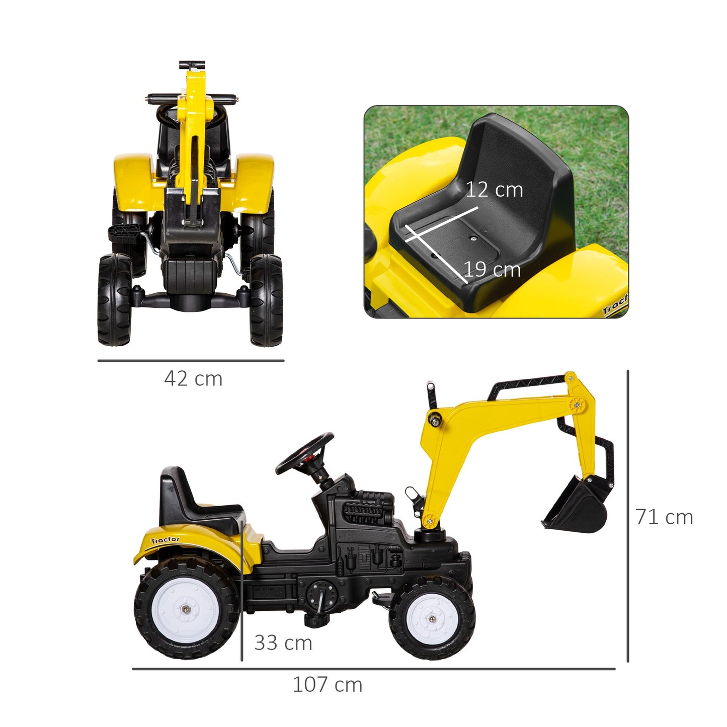 Pedal Power Kids' Ride-On Digger