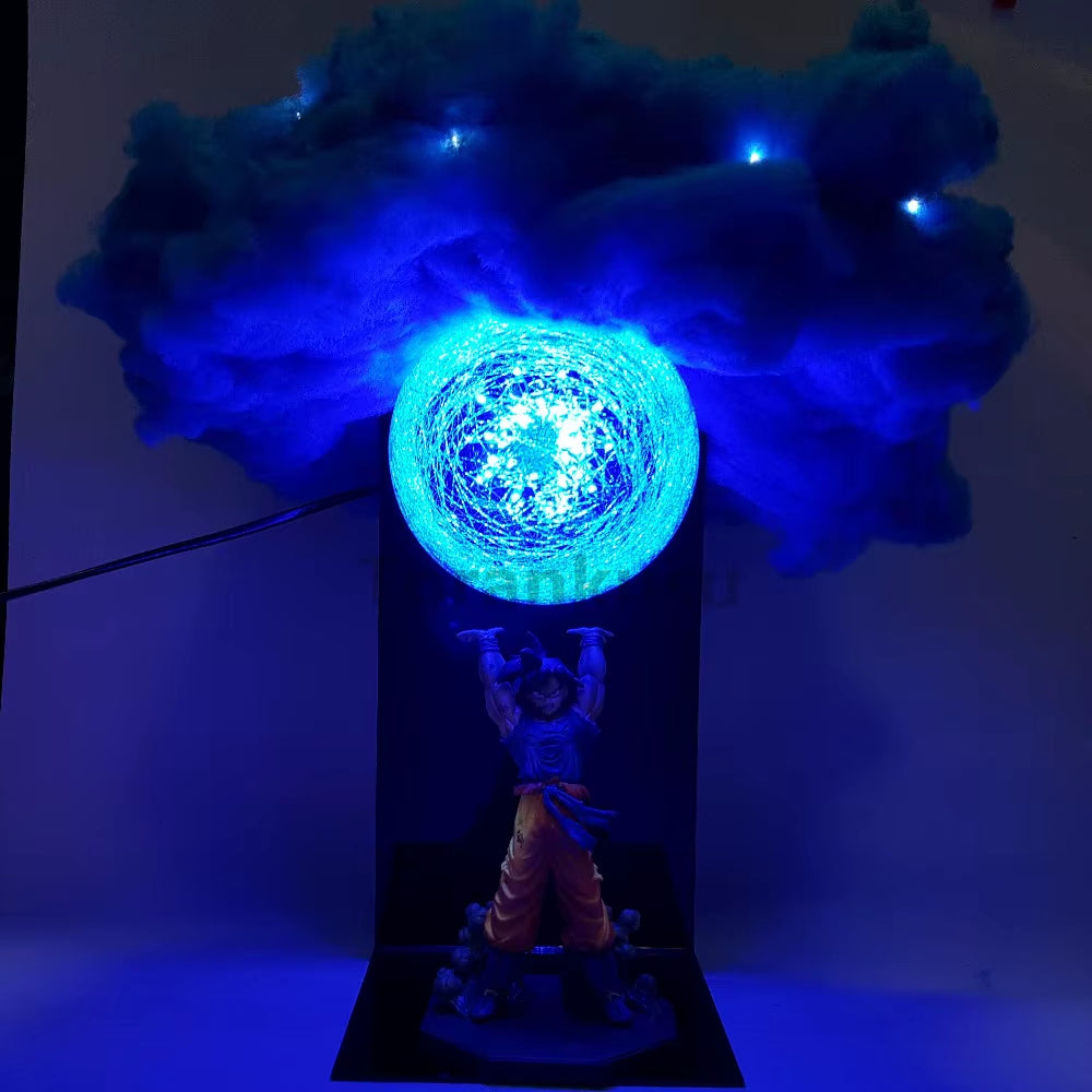 Dragon Ball Anime Son Goku Spirit Bomb with Cloud Lamp Led Bulb Action Figures