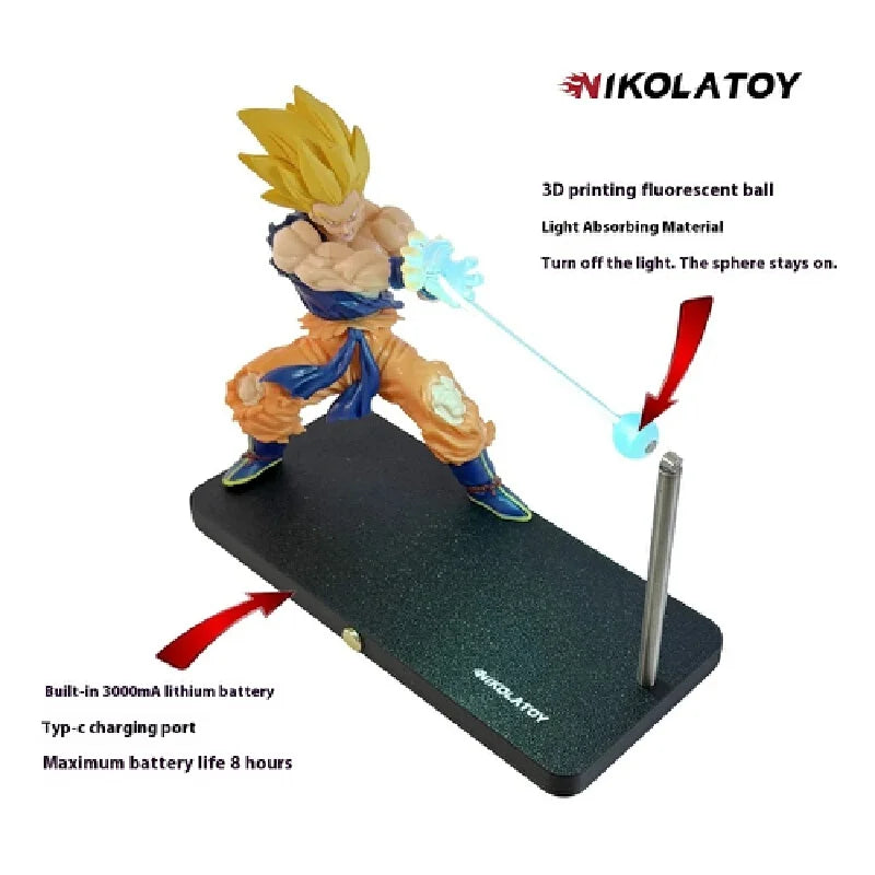Nikolatoy Dragon Ball Z Kakarotto Son Goku Kamehameha Wave Magnetic Light Lamp