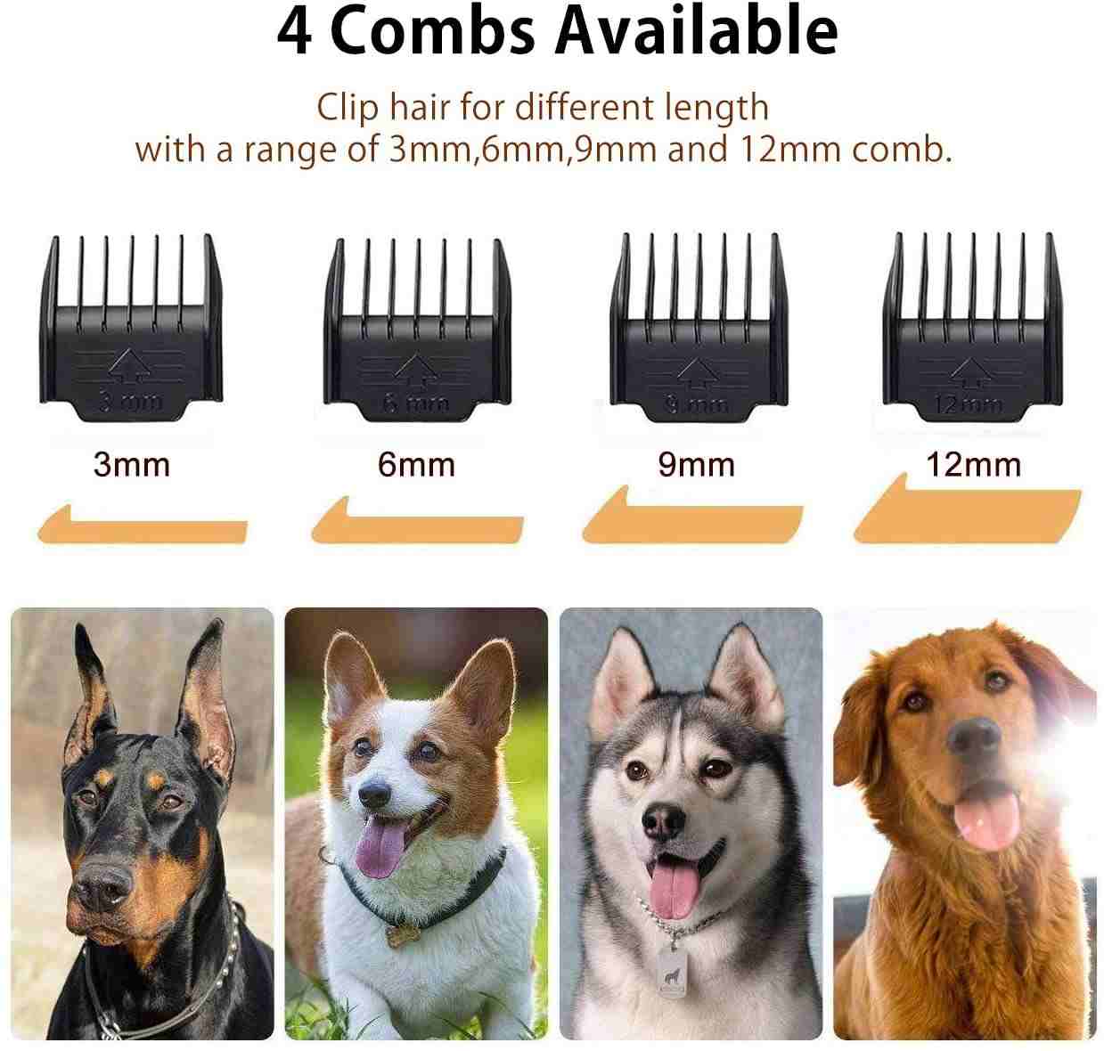 Dog Shaver Clippers Low Noise Rechargeable: Hair Clippers Set for Dogs Cats Pets