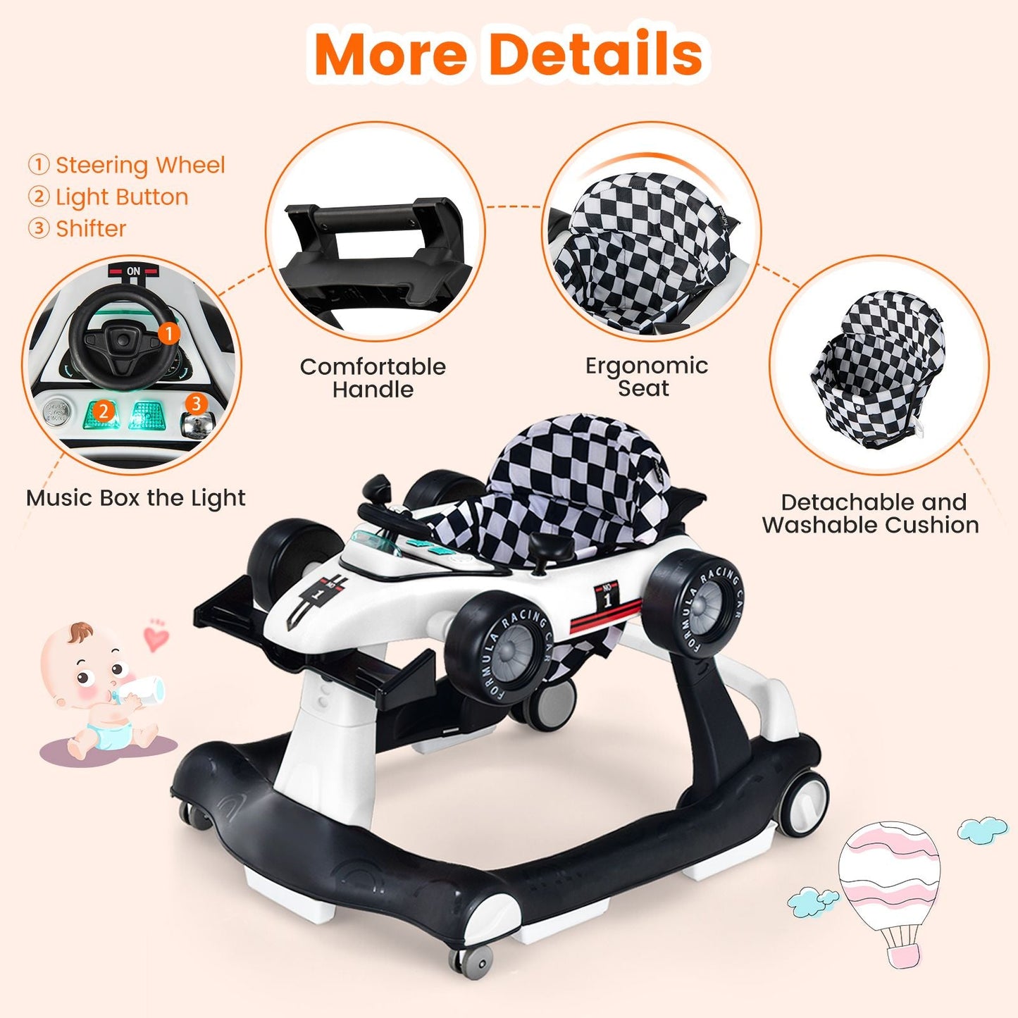 Versatile 4-In-1 Baby Push Walker