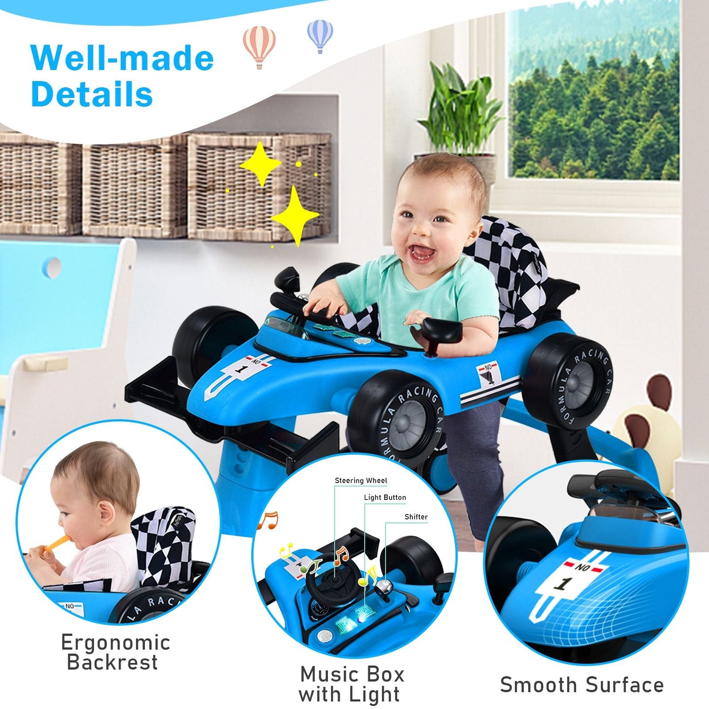 Versatile 4-In-1 Baby Push Walker