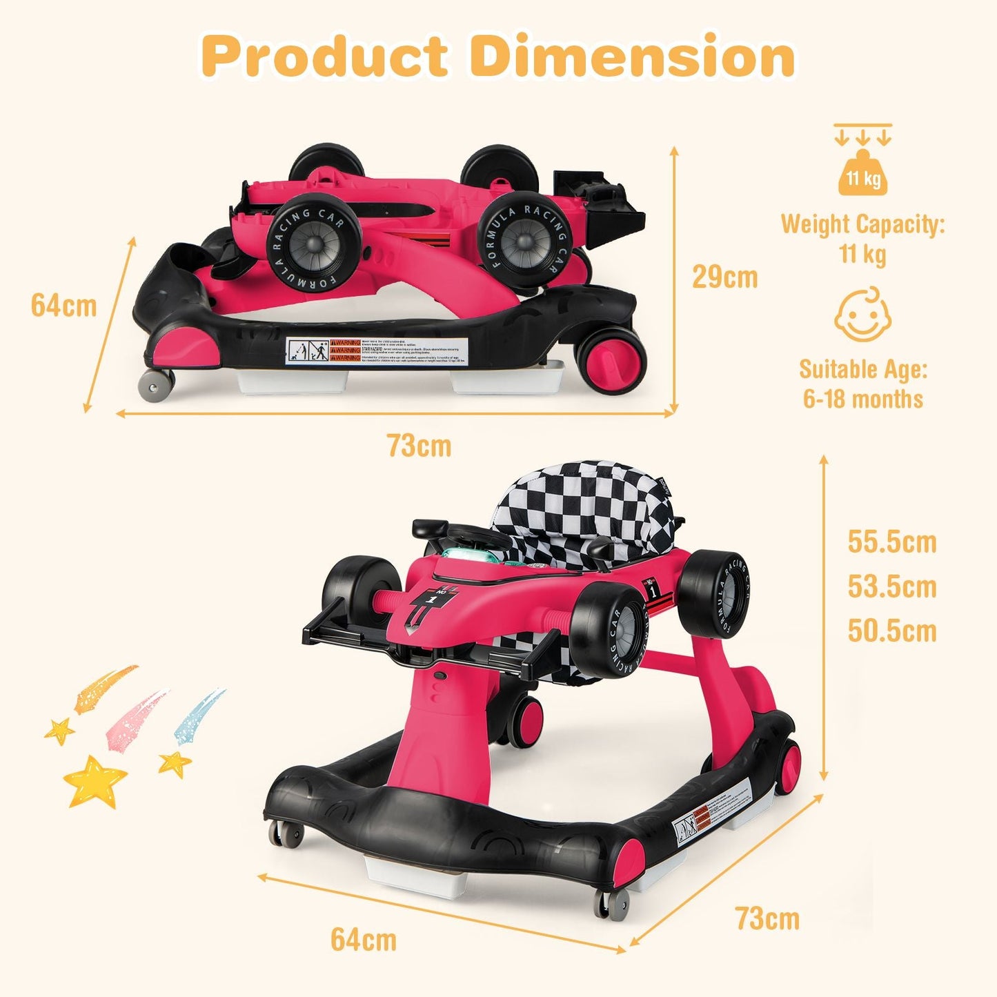Versatile 4-In-1 Baby Push Walker