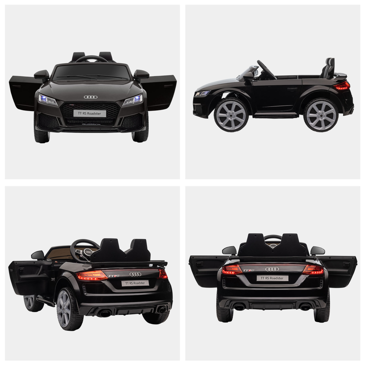Licensed Audi TT Ride-On Car for Kids 12V Remote Control - Black