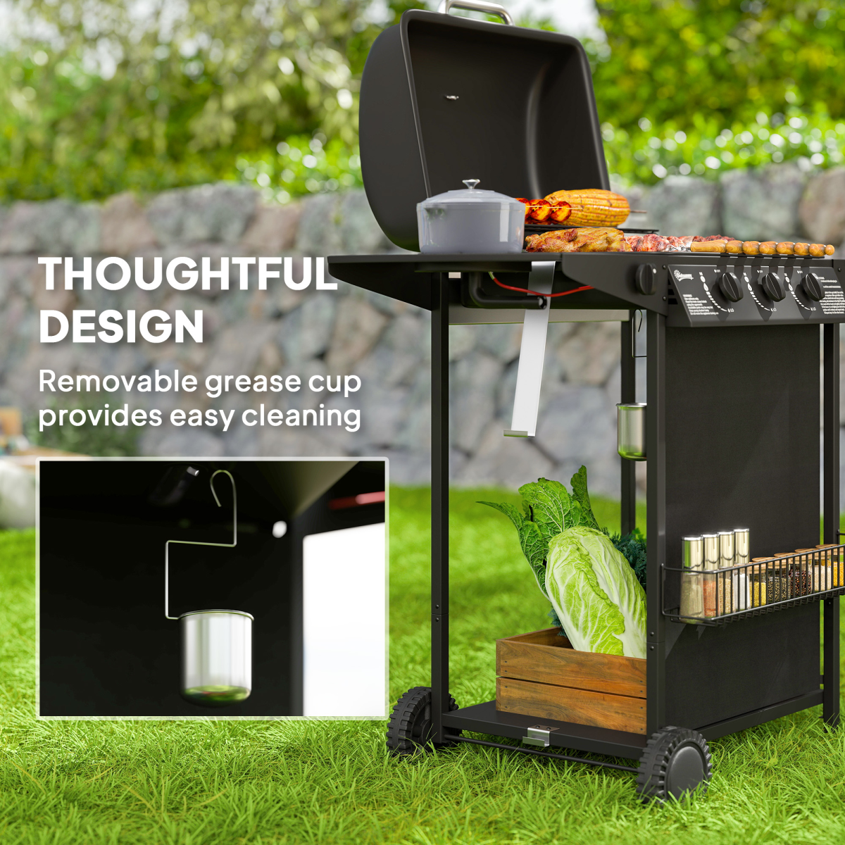 4-Burner Portable Gas BBQ Grill
