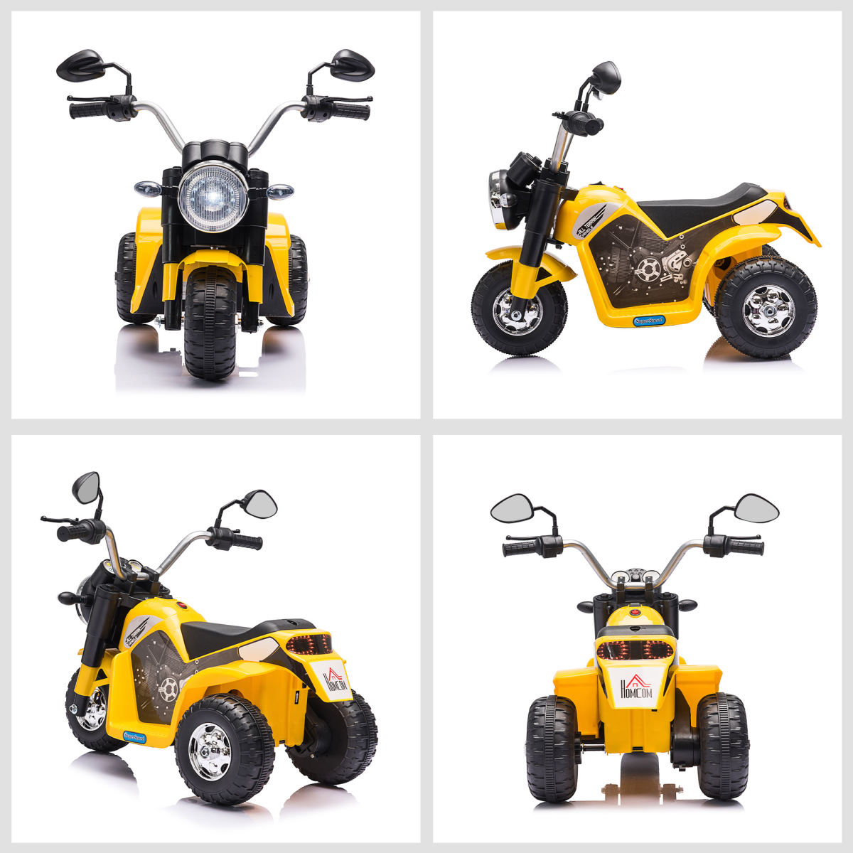 6V Kids Electric Motorcycle Ride-On Toy in Yellow