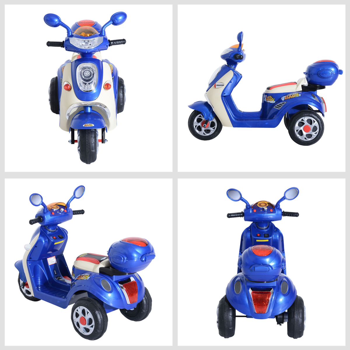 3-Wheel Electric Kids Motorcycle Ride-On