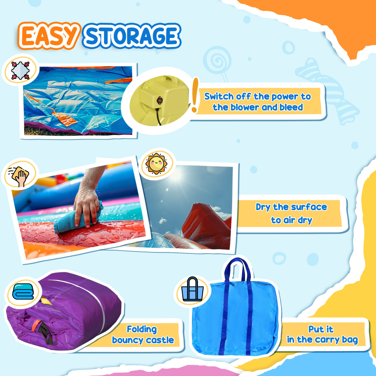 Inflatable Bouncy Castle with Slide & Pool