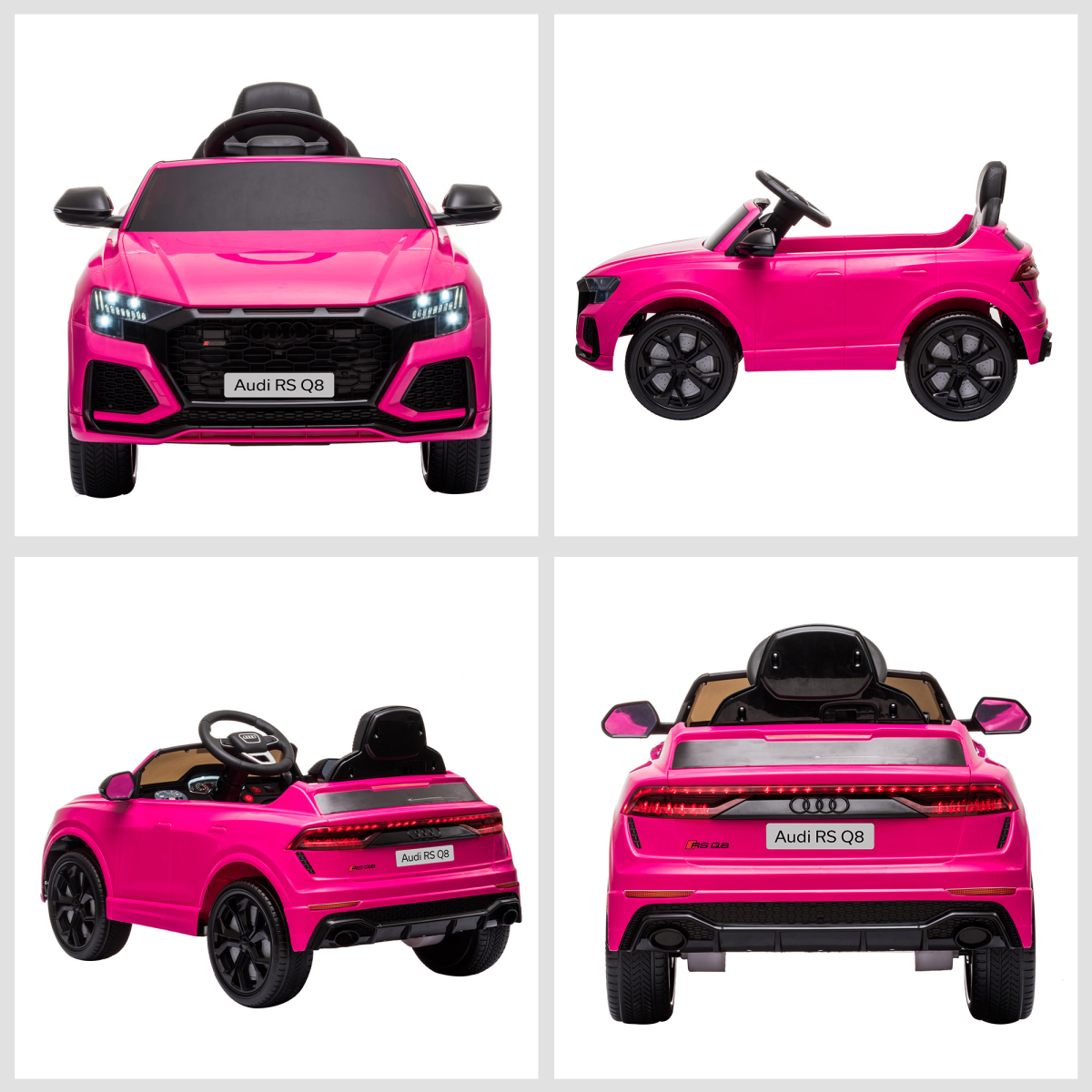 Pink Audi RS Q8 Kids Electric Ride-On Car with Remote Control