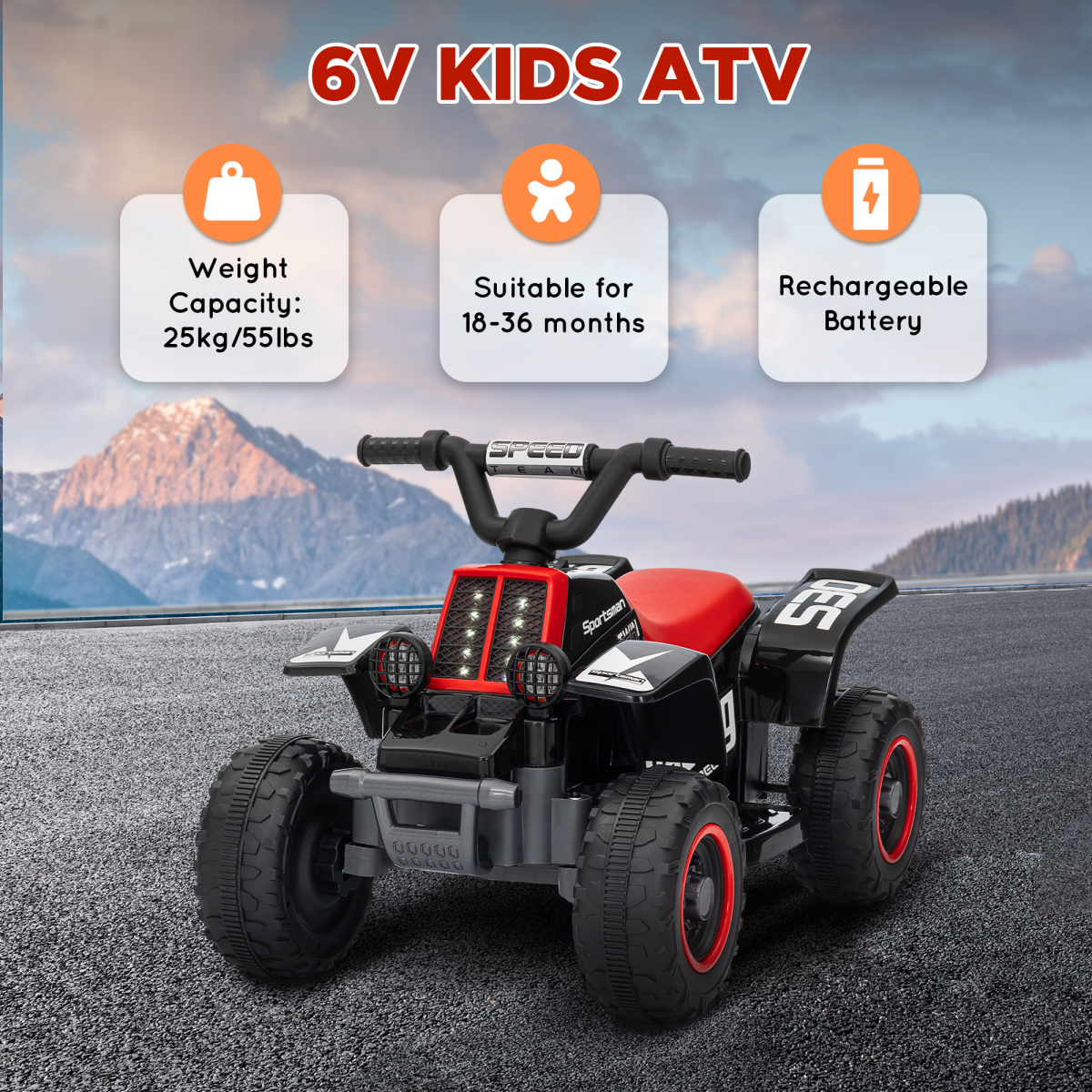 AIYAPLAY 6V Kids Electric Quad Bike