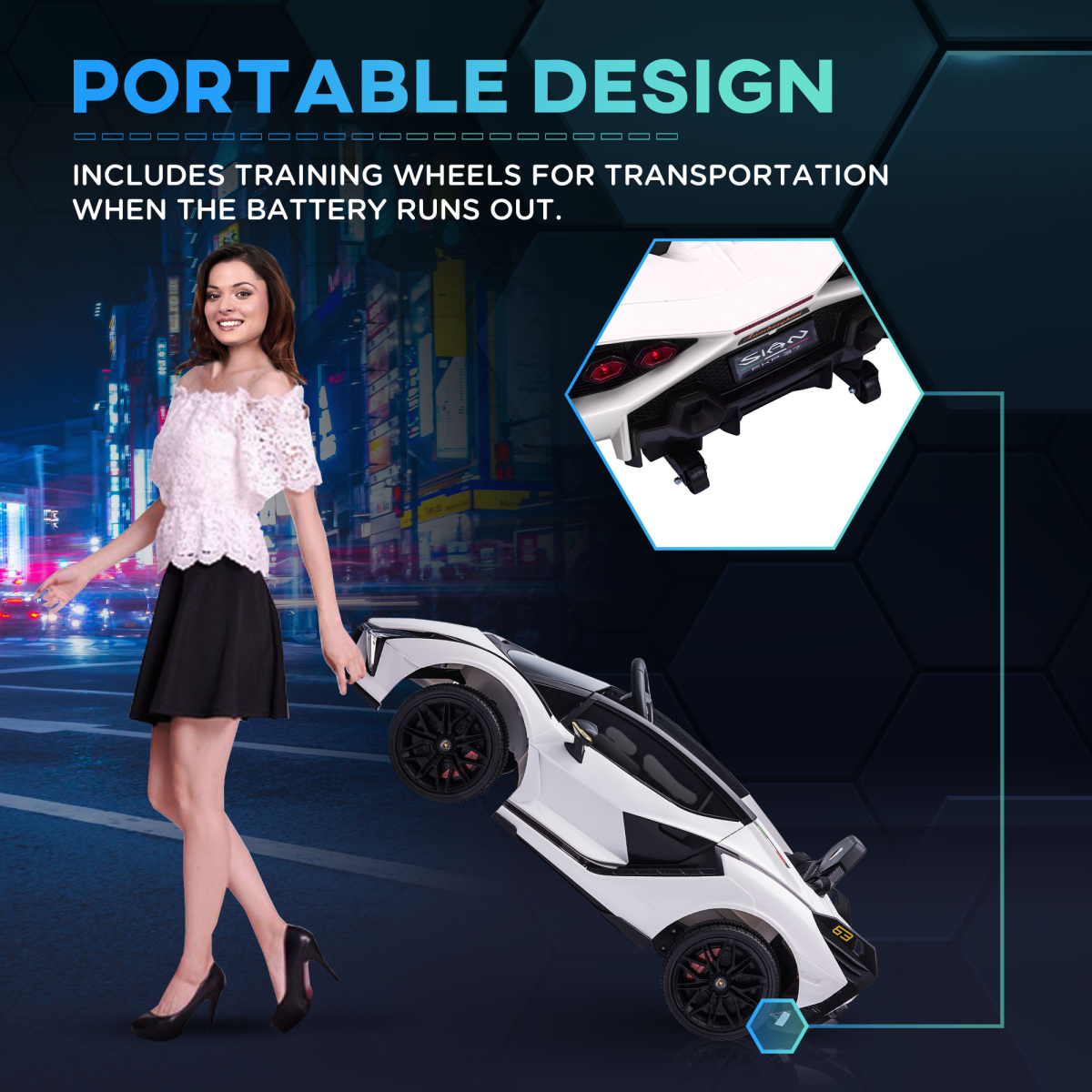 Lamborghini SIAN 12V Kids Electric Ride On Car Toy w/ Remote Control