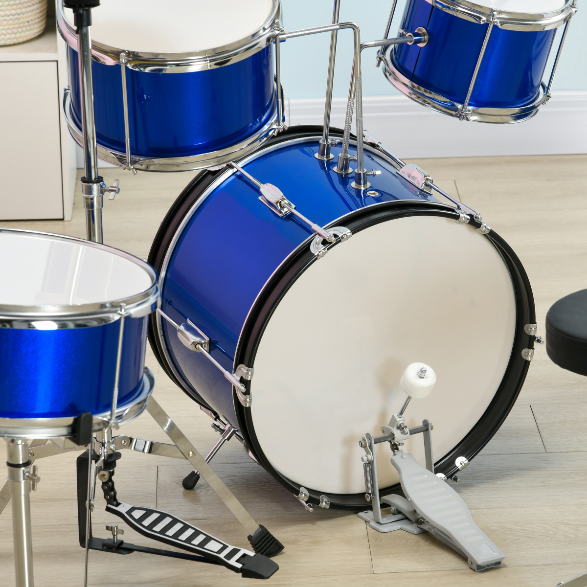AIYAPLAY Junior Drum Set 11-Piece Kids Kit - Blue