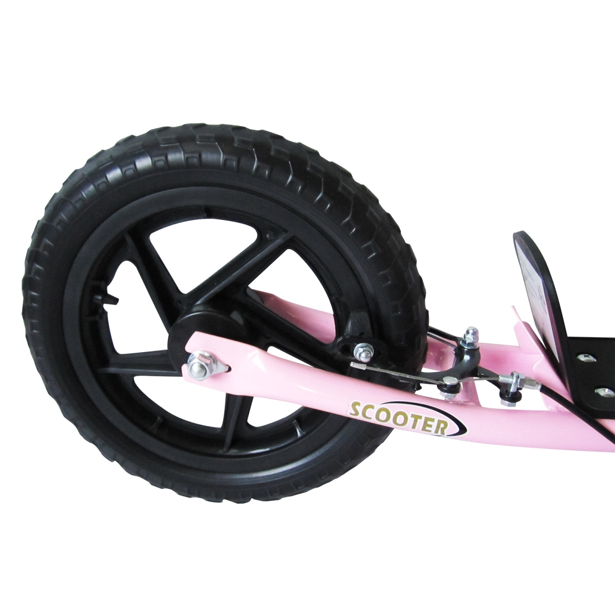 Push Scooter Teen Kids Stunt Bike Ride On with 12" EVA Tyres, Pink