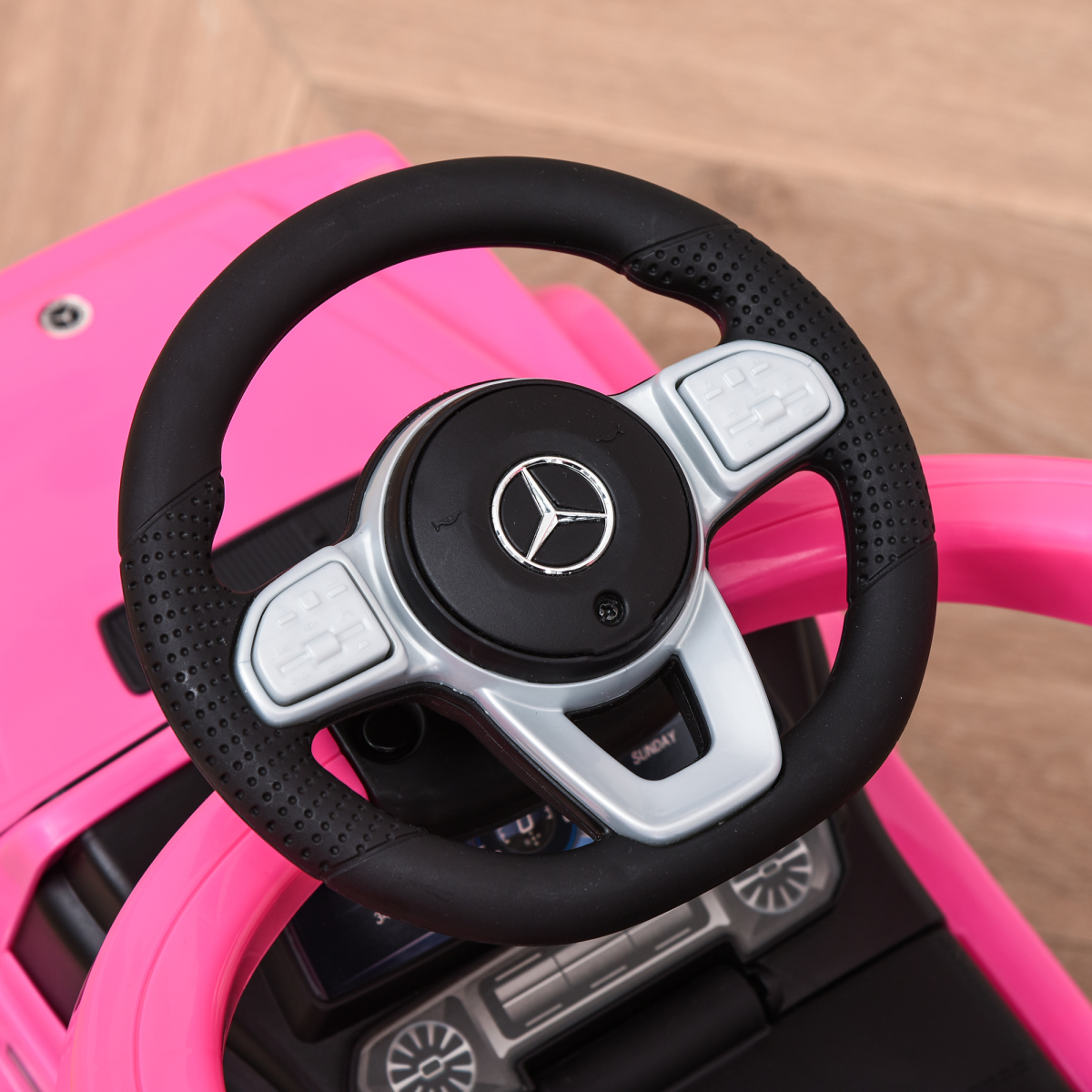 Mercedes G350 Ride-On Sliding Car Stroller for Kids - Pink