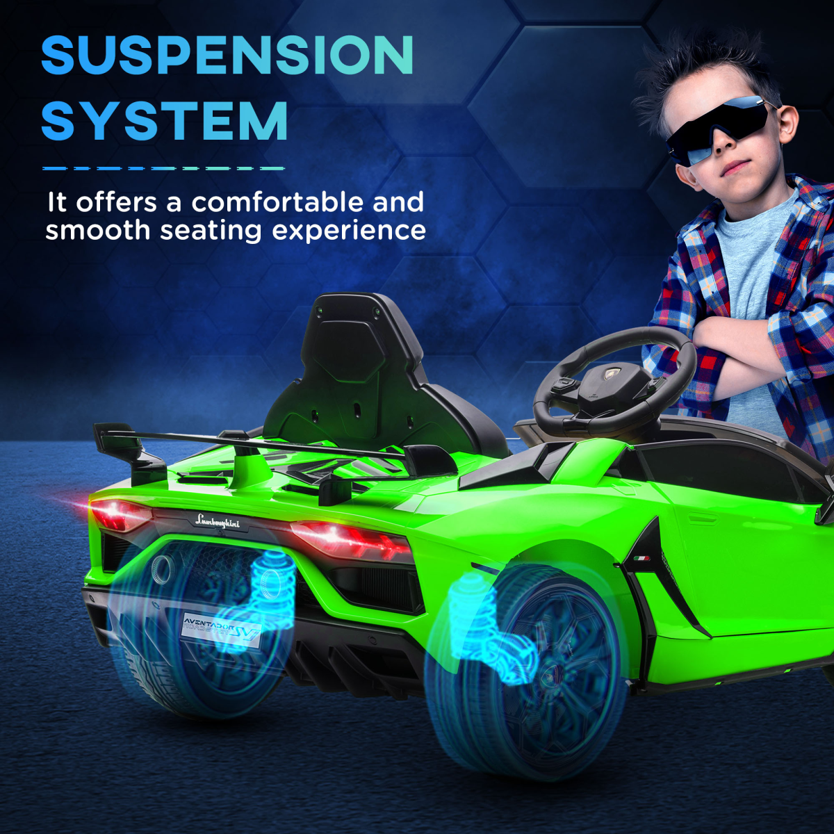 Lamborghini Aventador 12V Kids Electric Ride-On Car - Green, Fun & Stylish!