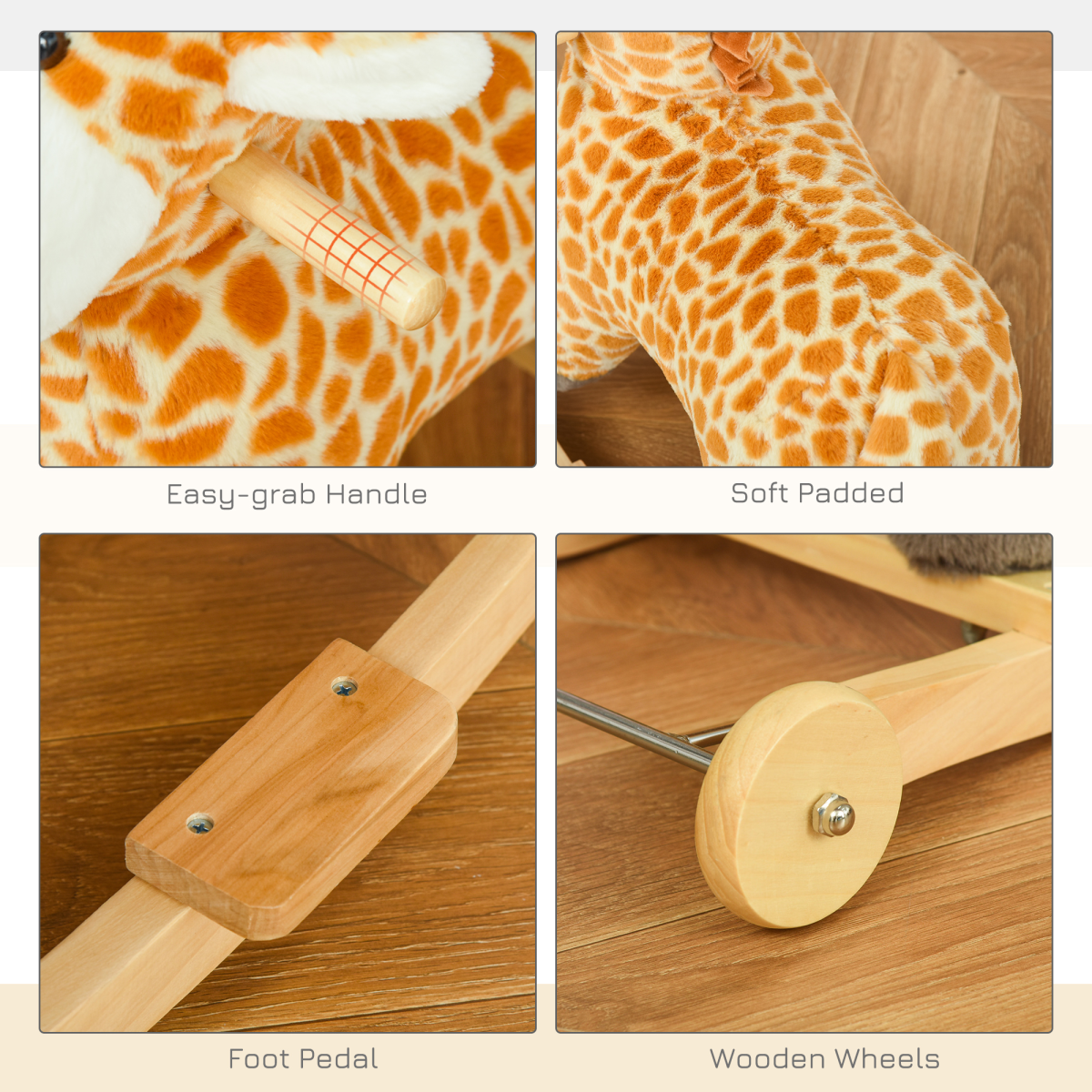 Cozy Giraffe Ride-On Rocker for Kids